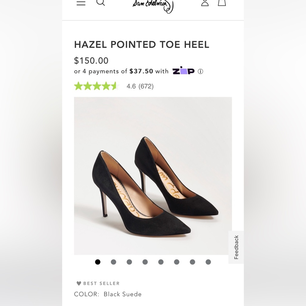 Sam Edelman hazel black suede heels new in box